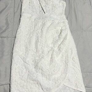 White Lace one shoulder Dress